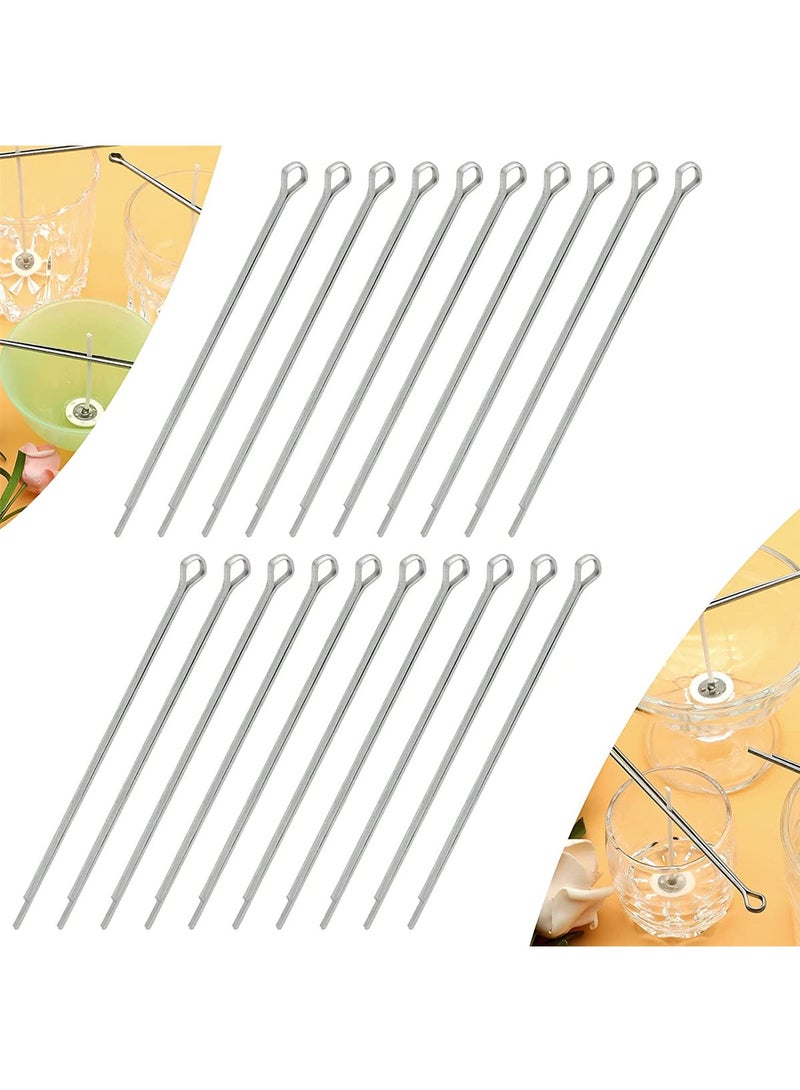 SYOSI حوامل فتائل الشموع، 4.7 بوصة حوامل الفتائل لصنع الشموع، 20 قطعة أداة تثبيت الفتيلة المعدنية - Image 1