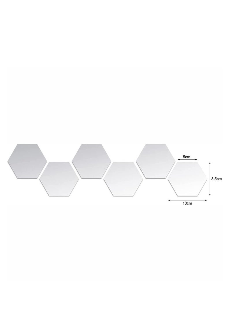 12Pcs Hexagon Mirror Removable Wall Decals DIY Home Decorations