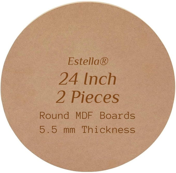 24 INCH 2 PIECES MDF BOARD ROUND WOOD BOARDS MDF BOARD FOR LIPPAN ART CRAFT RESIN MANDALA PAINTING WALL HANGING CLOCK MAKING DECORATION 24 INCH 55 MM THICK 2 PIECES