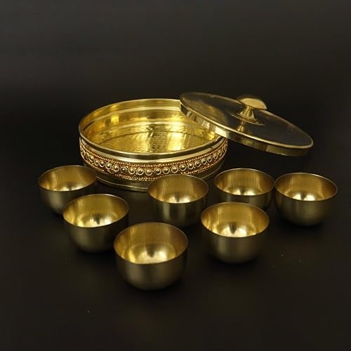 Spillbox Putrika Handcrafted Brass Mini Spice Box Set For Kitchen With Spoon|Brass Masala Box|Masala Dani |Masala Dabba & Spice Container-Mini Masala Box Size 5 - Image 3
