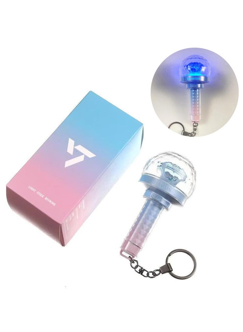 NIBEMINENT Kpop Idol Seventeen Mini SVT Lightstick Keychain 10th Anniversary Glow Stick Keyring Fan Gifts - Image 1