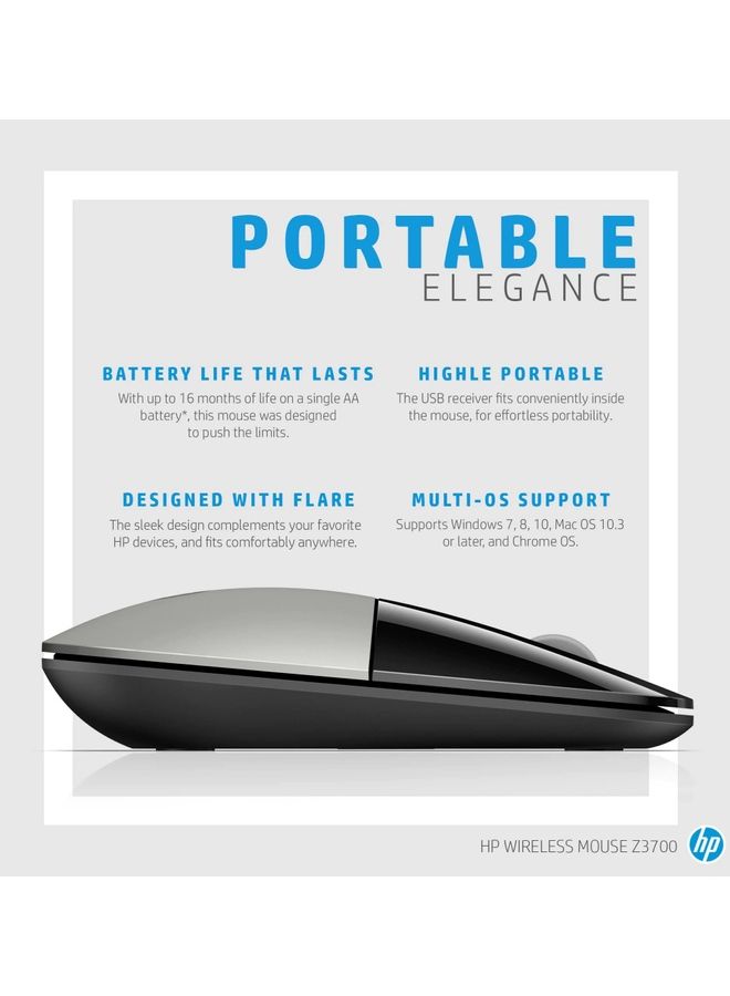 HP Wireless Mouse Z3700 7UH87AA#ABL Natural Silver - Image 5