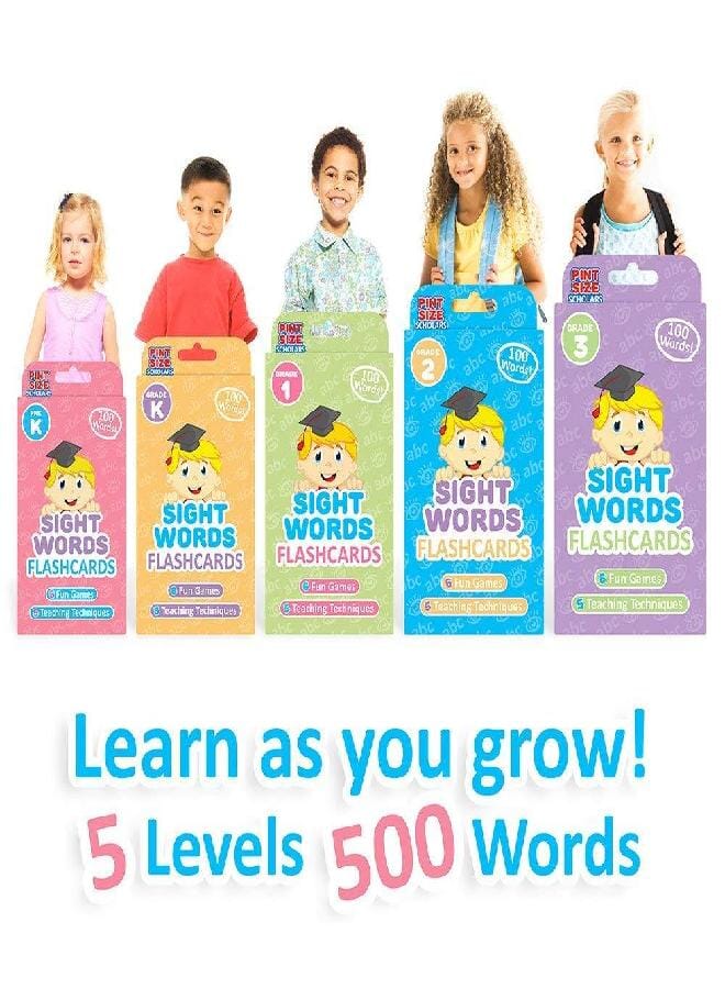 Pint-Size Scholars 100 Vocabulary Flash Cards for Sight Words - 6 Learning Games per Deck for Preschool & Elementary Early Learning- All Grades Bundle - Image 4