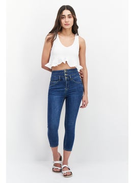 VERO MODA Women Skinny Fit High Waist Stretchable Denim, Blue  - Image 4