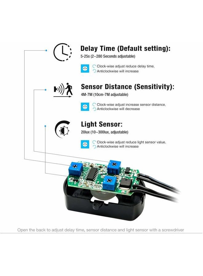 Sensky BS010l Dc12v to 24v Mini Pir Motion Sensor Switch,Occupancy Sensor Switch (Model 010L) - Image 2