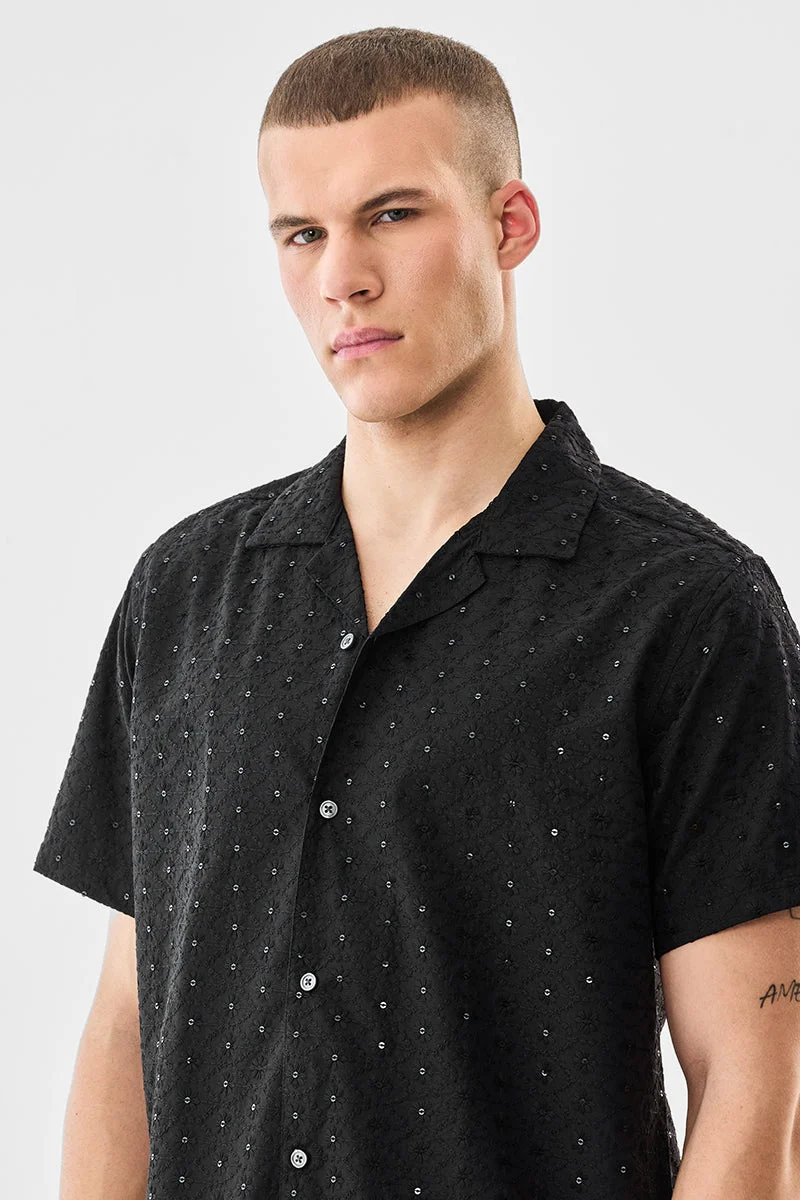 SNITCH قميص مطرز بقصة بوكس