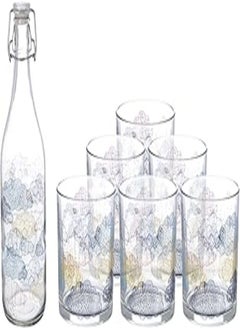 Borgonovo Patterned Juice Cup Set with 1 Water Bottle, 7 Pieces - pzsku/ZAD77F5D9DD2042C8AF07Z/45/_/1723237656/5e83d93a-e67e-4b8f-978a-37e71cc56271