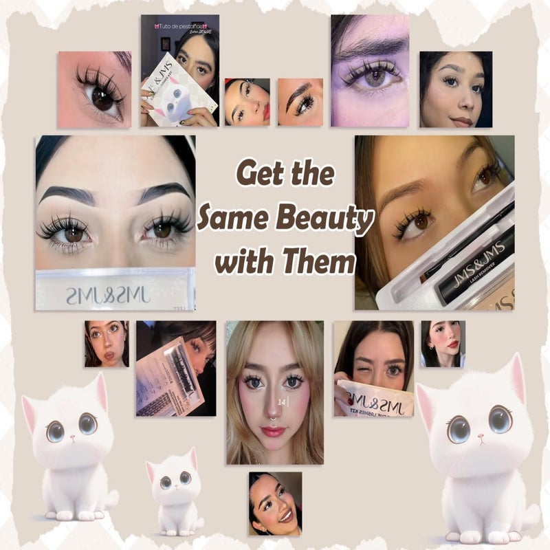 JMS&JMS Bunny Lash Clusters Kit, Anime Eyelash Clusters with Spikes, Invisible Band Manga Lashes Natural Wispy Lash Extension Kit with Lash Bond and Seal, Remover, Tweezers, Brush - Image 2