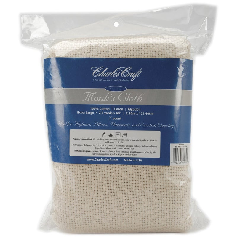DMC Charles Craft Charles Craft Monks Cloth Aida 7 Count 60 X2 Natural