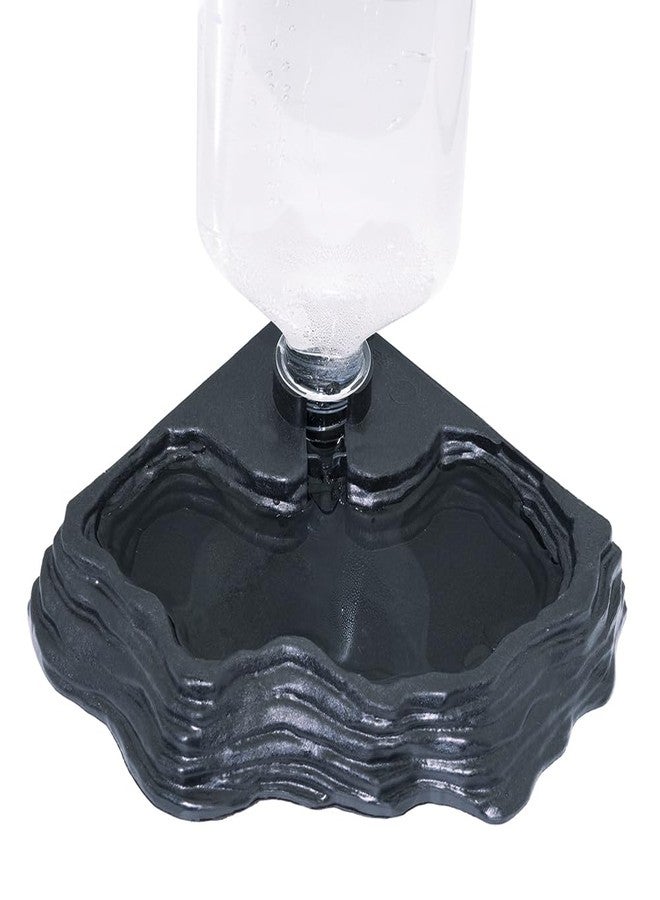 MRTIOO 17oz Terrarium Tank Reptile Food Feeders Bowl, Water Feeder Automatic Water Dispenser Waterer Feeding Accessories, for Geckos Lizards Turtle Bearded Dragons - Black - Image 4