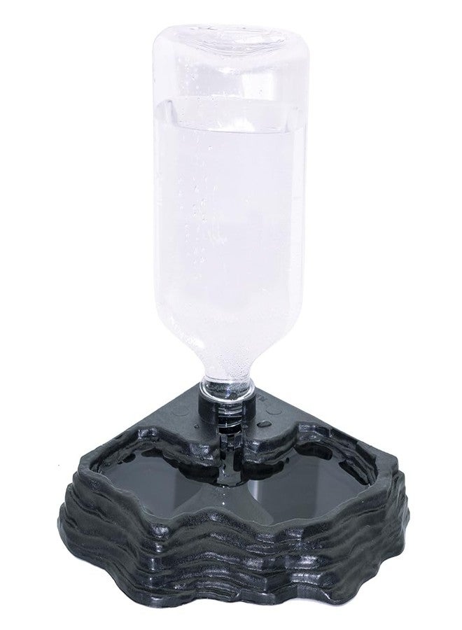 MRTIOO 17oz Terrarium Tank Reptile Food Feeders Bowl, Water Feeder Automatic Water Dispenser Waterer Feeding Accessories, for Geckos Lizards Turtle Bearded Dragons - Black - Image 3