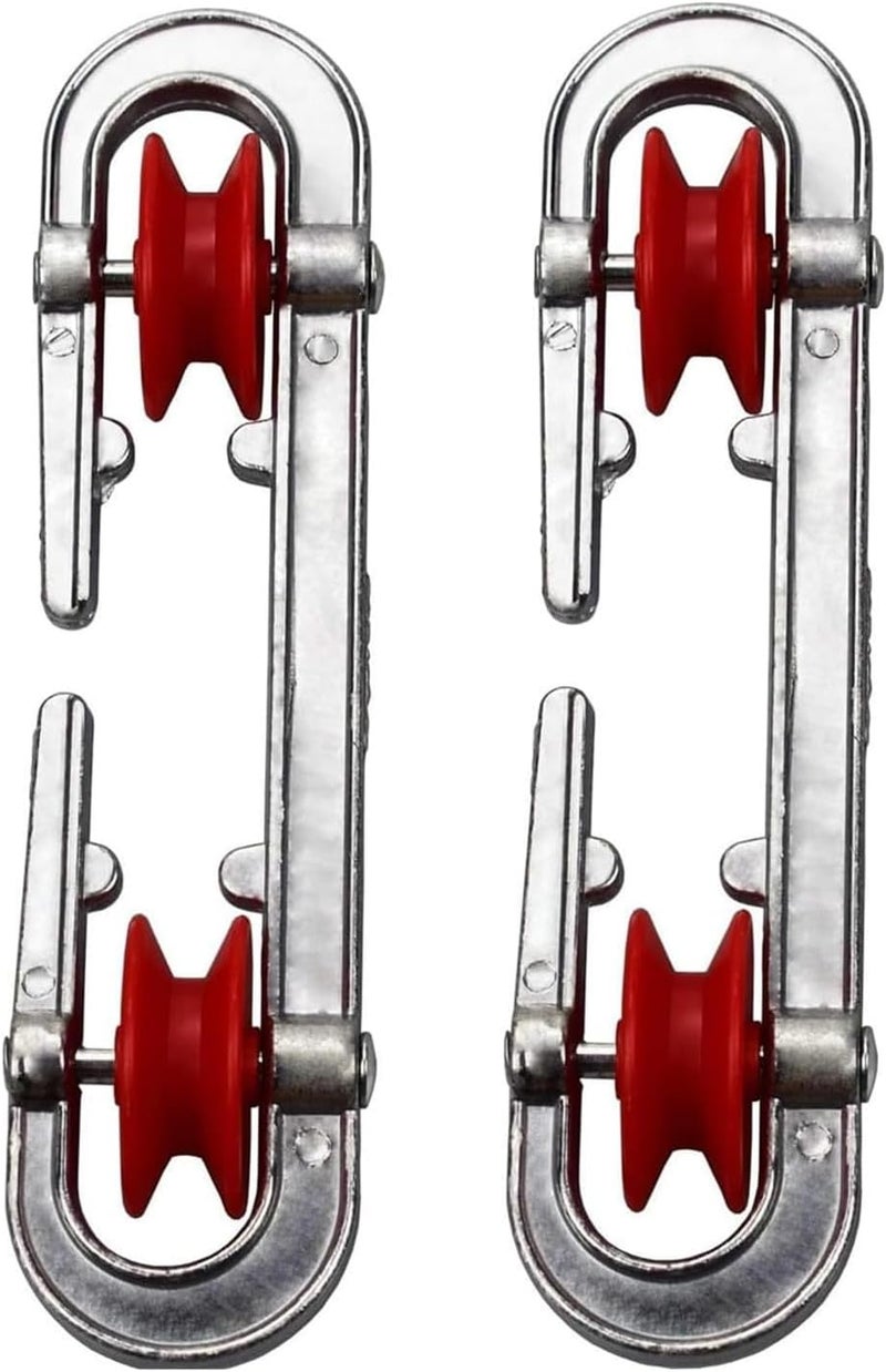 2Pcs Clothesline Spreader, Aluminium Heavy Duty Outdoor Clothes Line Separator Pulley Clothesline Spreader for Long Clothesline and Heavy Loads (Silver) - Image 1