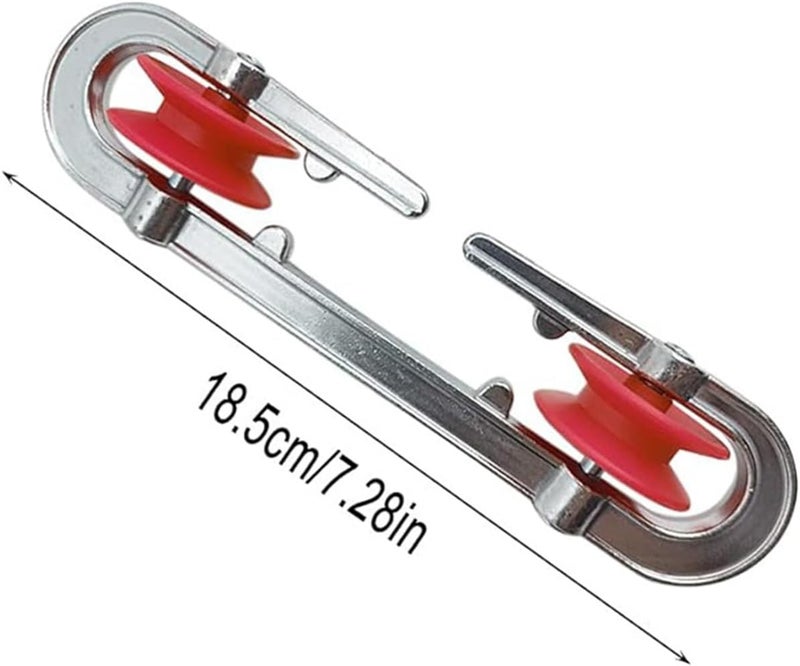 2Pcs Clothesline Spreader, Aluminium Heavy Duty Outdoor Clothes Line Separator Pulley Clothesline Spreader for Long Clothesline and Heavy Loads (Silver) - Image 2