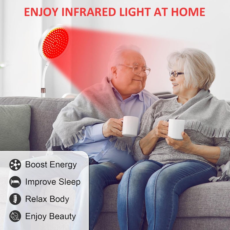 Relhafethy Red Light Lamp with Base, Upgraded 940NM&850NM&660NM Infrared Light, 3-IN-1 Chip Design & Flexible Gooseneck & Timer Function, 100LEDs Red Lights Lamp for Home/Office Use - Image 5