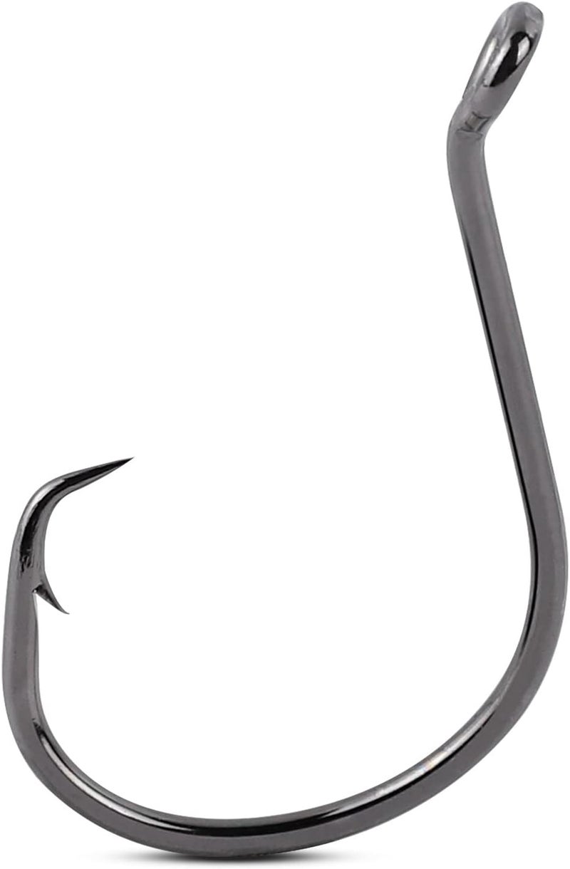 UCEC Circle Hooks Fishing Hooks 2X Strong Offset Circle Hooks Saltwater Black High Carbon Steel Octopus Catfish Fishing Hooks Fishing Gear Tackle 150pcs/ 240pcs - Size:#1 1/0 2/0 3/0 4/0 5/0 6/0 8/0 - Image 1