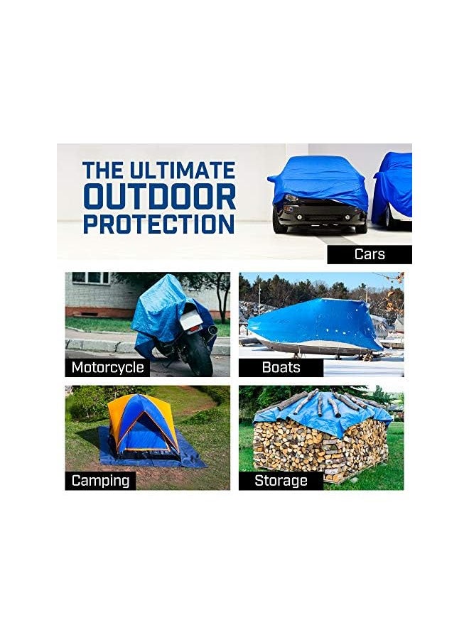 B-Air - Grizzly 15 X 15 Feet Blue Multi Purpose Waterproof Poly Tarp Cover 5 Mil Thick 8 X 8 Weave - Image 1