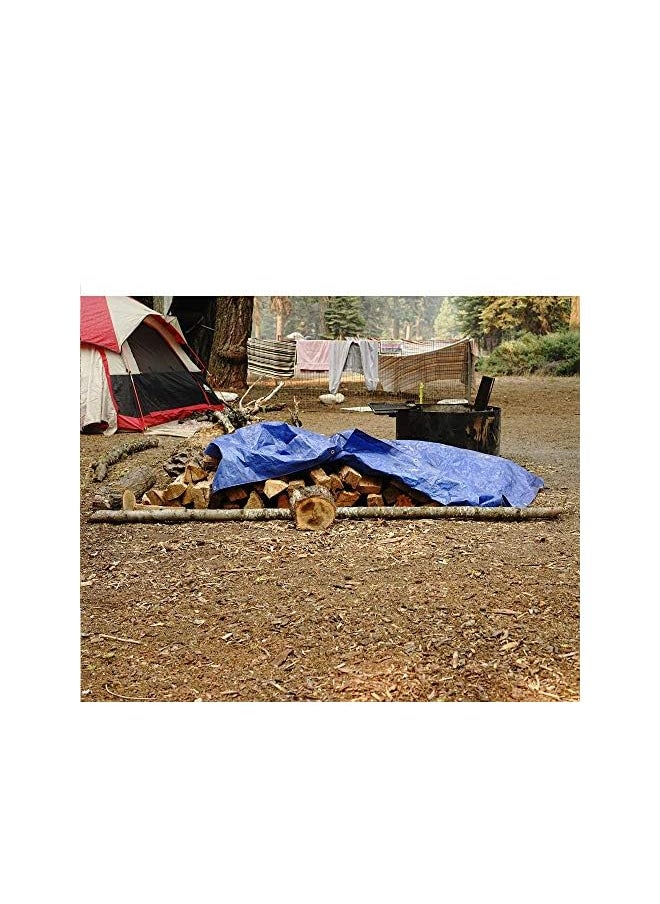 B-Air - Grizzly 15 X 15 Feet Blue Multi Purpose Waterproof Poly Tarp Cover 5 Mil Thick 8 X 8 Weave - Image 1