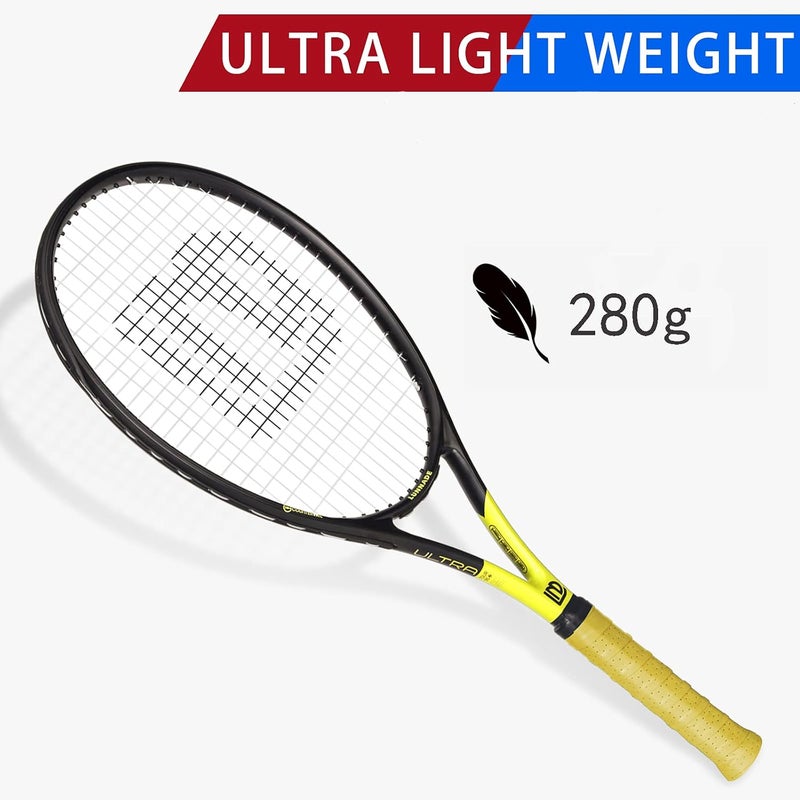 LUNNADE Adults Tennis Racket 27 Inch, Shockproof Carbon Fiber Tennis Racquet Light-Weight, Pre-Strung and Regrip, Suitable for Beginners to Intermediate Players - Image 5