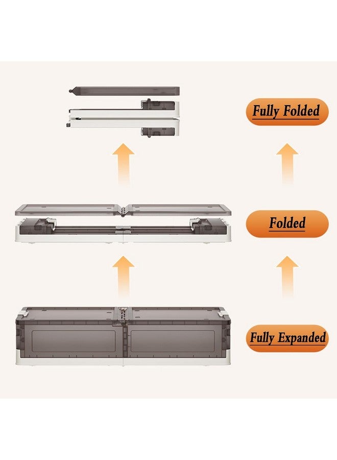 HOME CUBE 2 Pc Under Bed Storage Box Stackable Storage Containers with Wheels Folding Plastic Storage Box with Lid Closet Organizers Storage For Bedroom Clothes Shoes Blankets Toys (1 Large + 1 Small) - Image 4