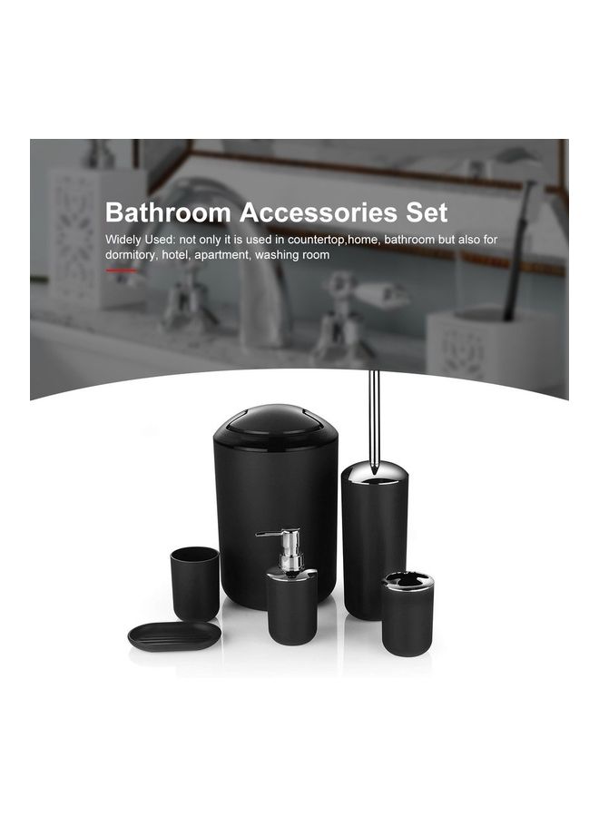6-Piece Bathroom Accessories Set Black 19 x 19 x 28cm  - Image 4