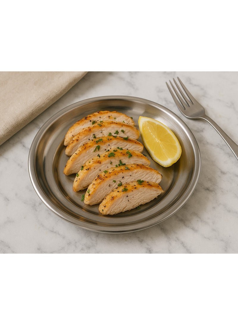 المفرج طقم 3 أطباق وصحون أكل ستانليس ستيل مقاس 26 سم - Image 2