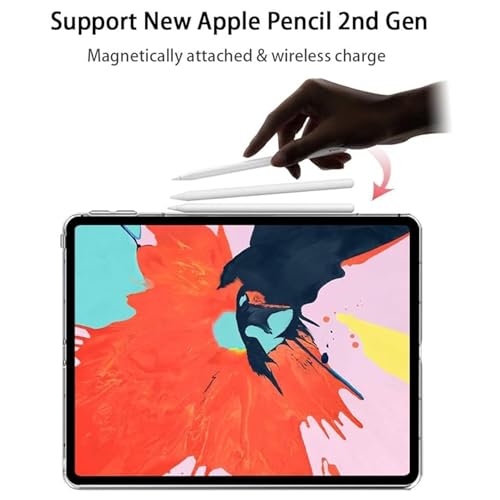 Asgens Clear Case for iPad Pro 12.9'' 2021, Transparent Silicone Case Flexible Soft TPU Silicone Protective Cover for 2021 iPad Pro 12.9 inch Model A2378 / A2461 / A2379 / A2462 - Image 3