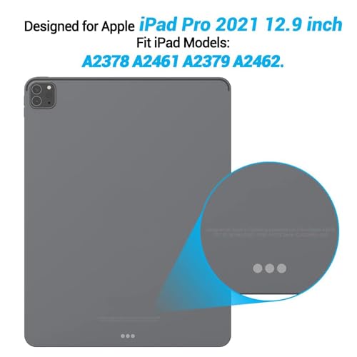 Asgens Clear Case for iPad Pro 12.9'' 2021, Transparent Silicone Case Flexible Soft TPU Silicone Protective Cover for 2021 iPad Pro 12.9 inch Model A2378 / A2461 / A2379 / A2462 - Image 4