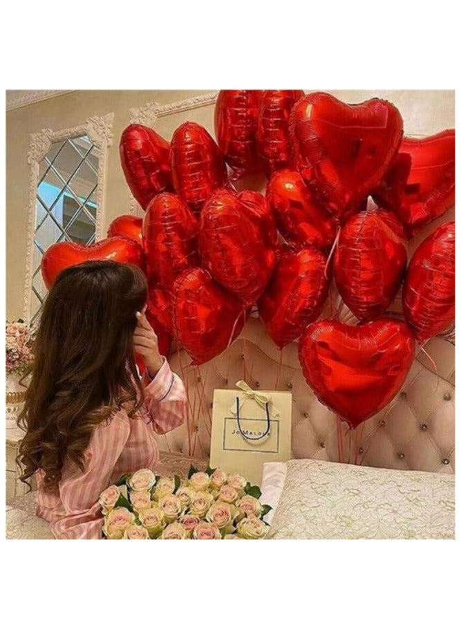 بالونات زينة على شكل قلب مصنوعة من رقائق الالمنيوم مناسب لحفلات الخطوبة والزواج و اعياد الميلاد و الذكرى السنوية 10 قطع مقاس 18 انش - Image 2