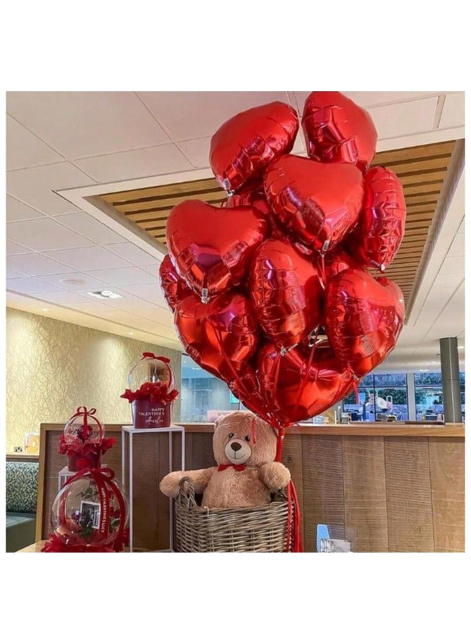 بالونات زينة على شكل قلب مصنوعة من رقائق الالمنيوم مناسب لحفلات الخطوبة والزواج و اعياد الميلاد و الذكرى السنوية 10 قطع مقاس 18 انش - Image 3