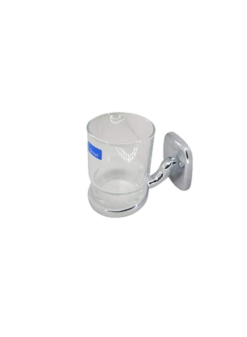 Dot-x Wall Mounted Chrome Finish Tumbler Holder with Glass for Bathroom - Image 1
