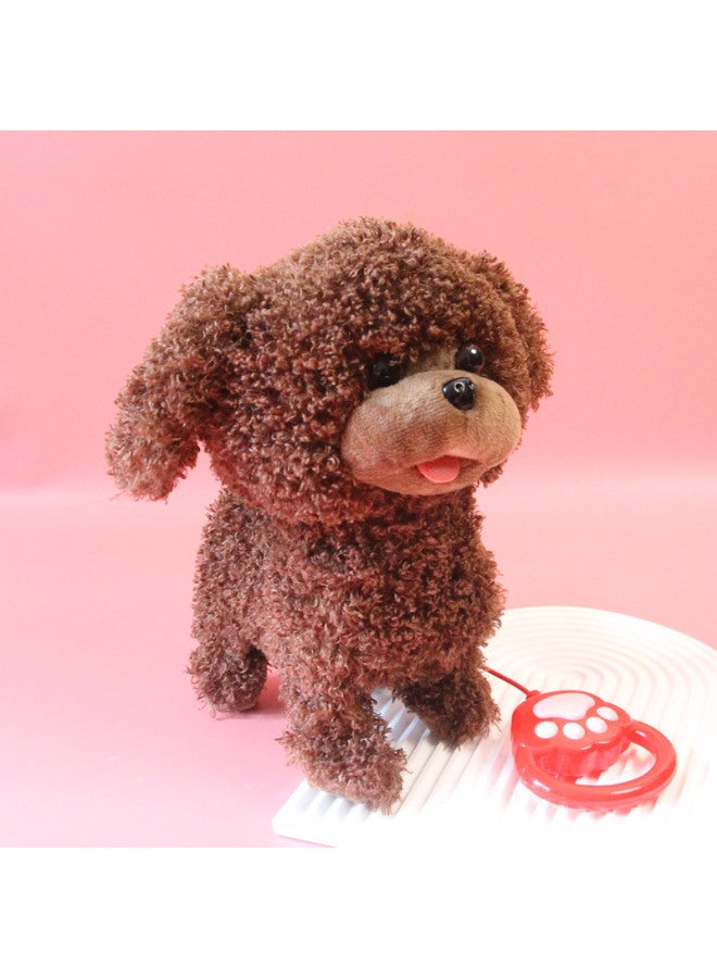 Children's Simulation Plush Toy Boys And Girls Teddy Dog Leash Music Doll Walking Can Call Song Dance Wholesale-Color:Brown - Image 1