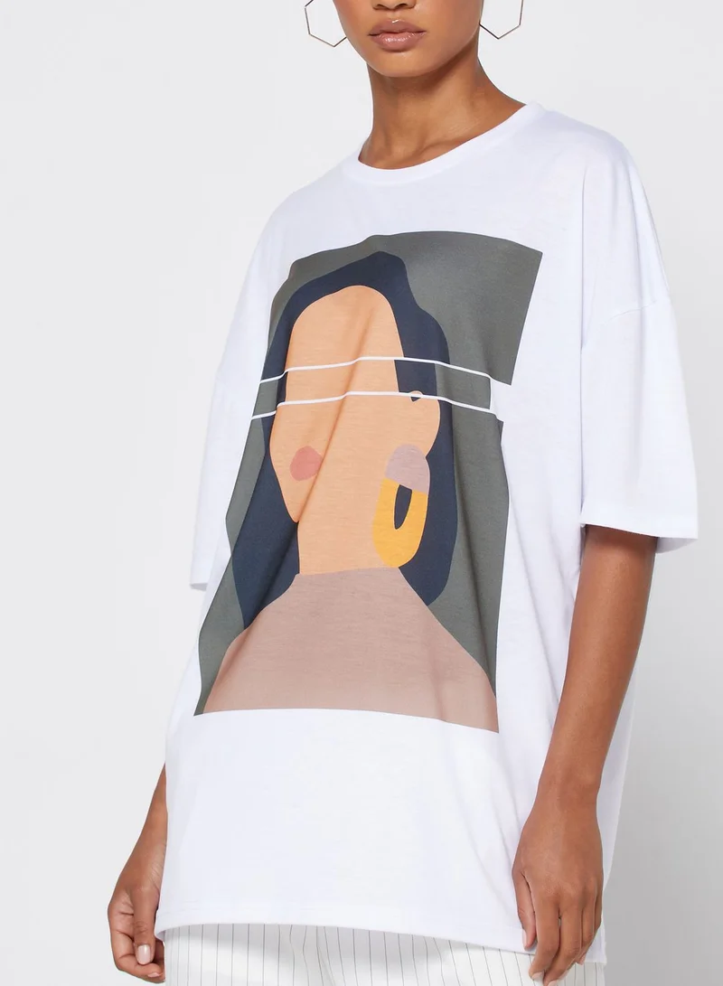 Ginger Super Oversized Printed T-Shirt