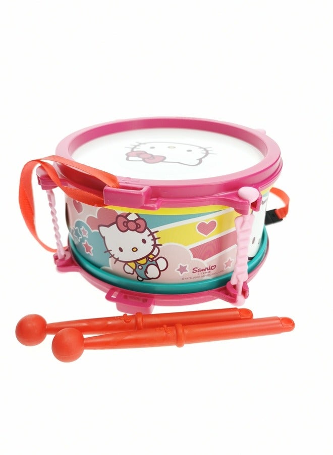 Hello Kitty Drum for Kids with Strap and Drumsticks Hello Kitty Colorful Musical Toy - Image 1