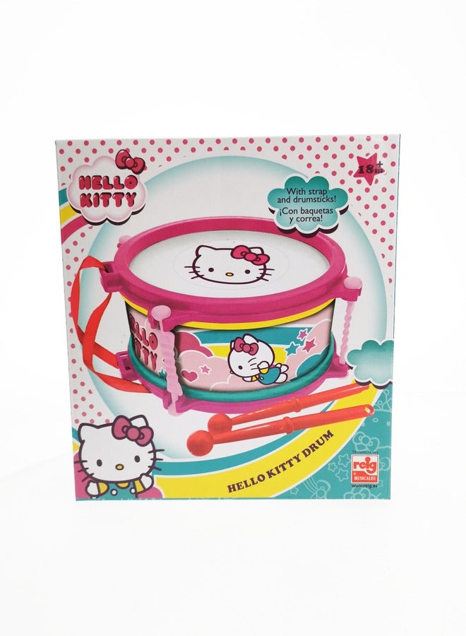 Hello Kitty Drum for Kids with Strap and Drumsticks Hello Kitty Colorful Musical Toy - Image 2