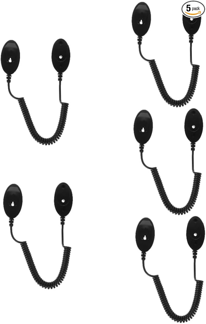 5 Pack Retractable Tether Cable with Adhesive Hook for Tablets Game Controllers and More - Image 1