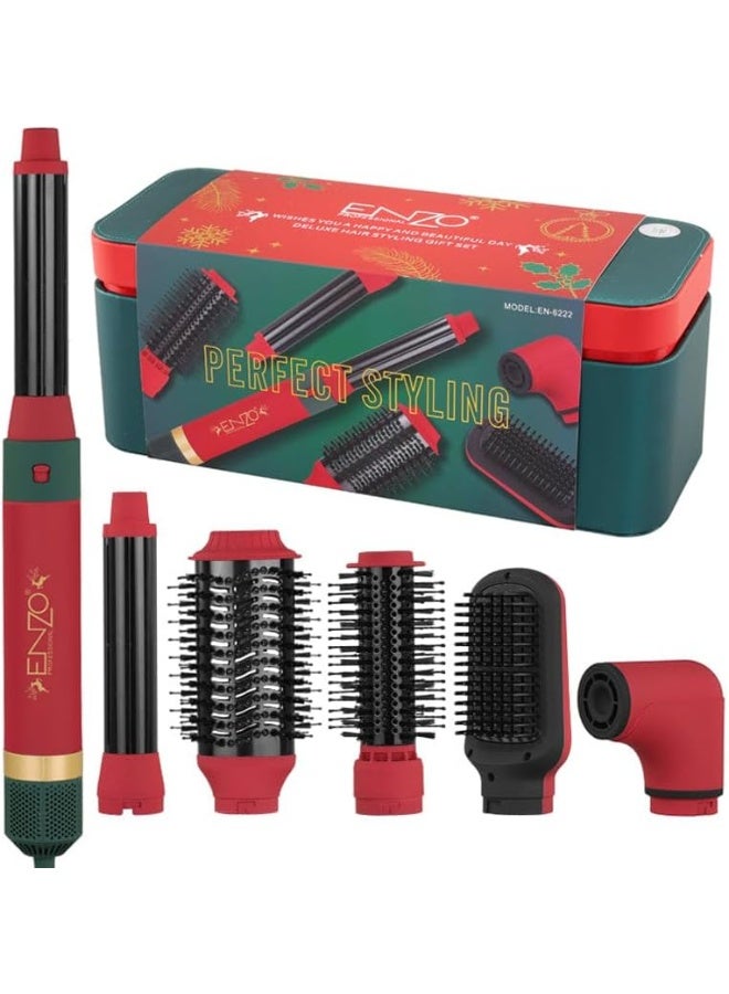 ENZO Professional مجفف شعر متعدد الرؤوس ENZO EN‑6222 مع 6 رؤوس تصفيف – مجفف شعر بالهواء الساخن وفرشاة مجفف الشعر، تقنية الأيونات – النسخة الدولية - Image 1