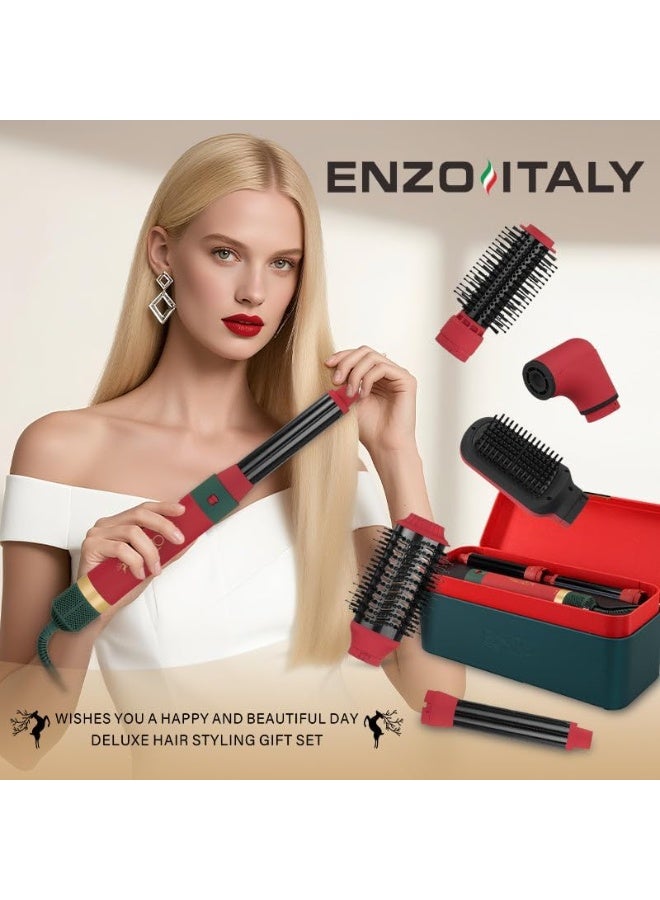 ENZO Professional مجفف شعر متعدد الرؤوس ENZO EN‑6222 مع 6 رؤوس تصفيف – مجفف شعر بالهواء الساخن وفرشاة مجفف الشعر، تقنية الأيونات – النسخة الدولية - Image 2