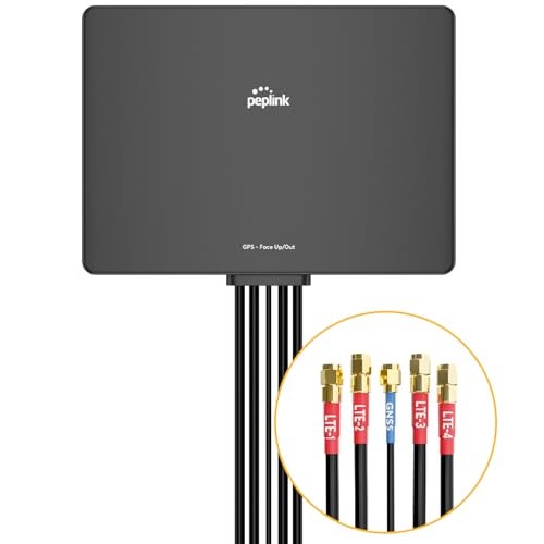 Peplink هوائي بيبلينك سليم 40G – 5G و LTE عريض النطاق (600-6000MHz)، متعدد الاتجاهات MIMO، تصميم منخفض الملف، سهل التركيب للمركبات الترفيهية، في الهواء الطلق، المنزل/المكتب - Image 1