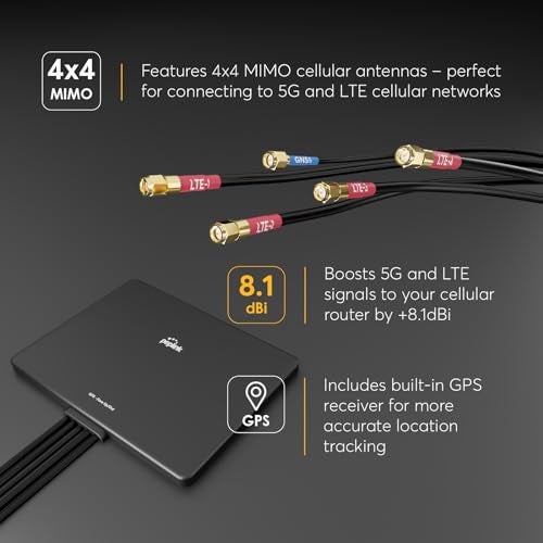 Peplink هوائي بيبلينك سليم 40G – 5G و LTE عريض النطاق (600-6000MHz)، متعدد الاتجاهات MIMO، تصميم منخفض الملف، سهل التركيب للمركبات الترفيهية، في الهواء الطلق، المنزل/المكتب - Image 4