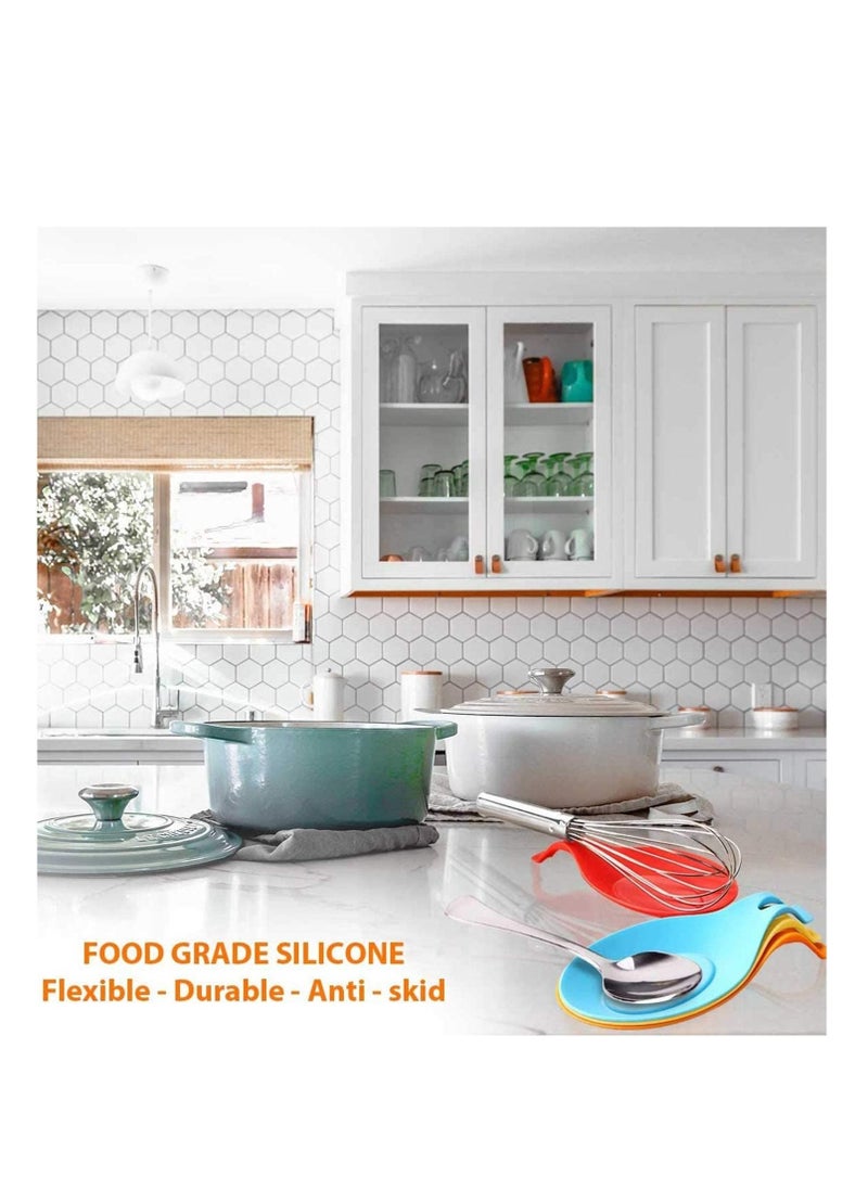 Y&D - Silicone Utensil Rest with Drip Pad for Multiple Utensils Spoon BPA-Free Flexible Almond-Shaped Holder For Rack - Image 1