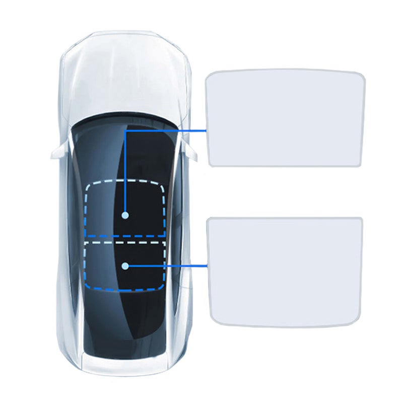 Car Sun Shade: Custom Fit For 20-24 Model Y - 99% UV Ray Block 3-Layer Reflective Material - Foldable Portable Design For Car Interior Heat Protection - Image 1