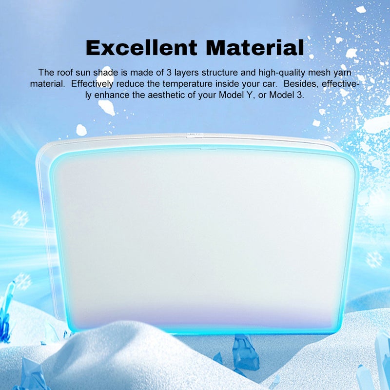 Car Sun Shade: Custom Fit For 20-24 Model Y - 99% UV Ray Block 3-Layer Reflective Material - Foldable Portable Design For Car Interior Heat Protection - Image 3