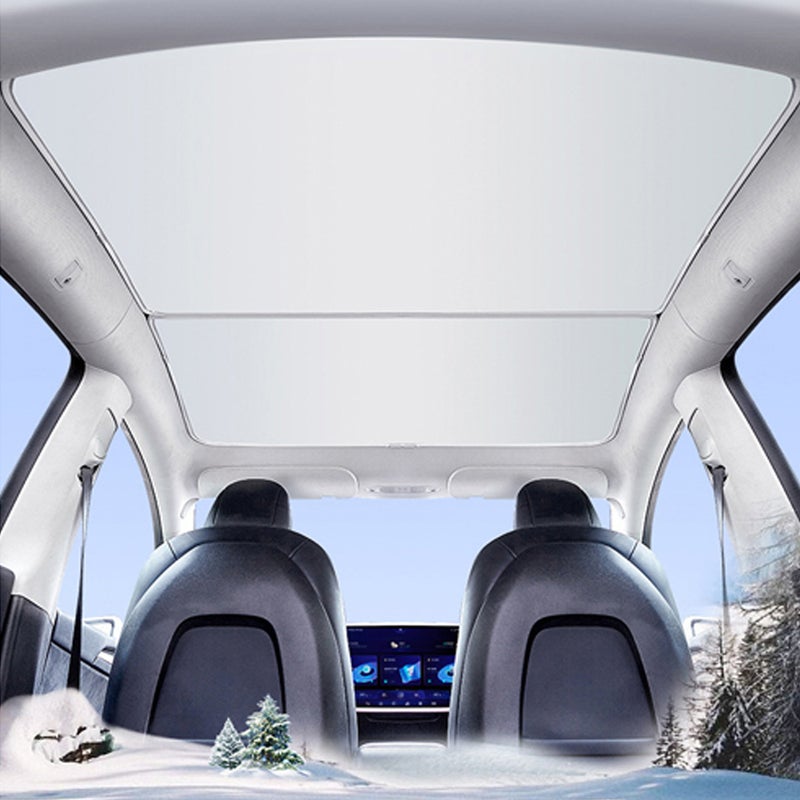 Car Sun Shade: Custom Fit For 20-24 Model Y - 99% UV Ray Block 3-Layer Reflective Material - Foldable Portable Design For Car Interior Heat Protection - Image 4