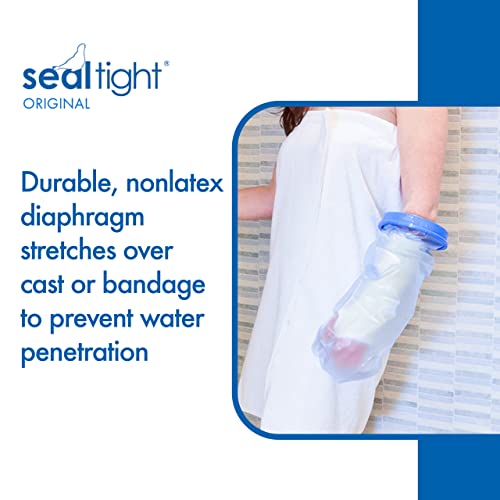 Brownmed - Seal-Tight Original Cast & Bandage Protector - Adult Arm Cast Protector for Shower & Swimming - Reusable, Waterproof Cast Shower Cover - Adult Short Arm Wide - Image 4