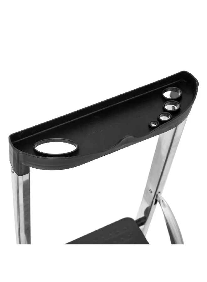 Five Simply Smart Foldable Aluminum 5-Step Ladder White and Black 46.3 x 161 x 96 cm 164620