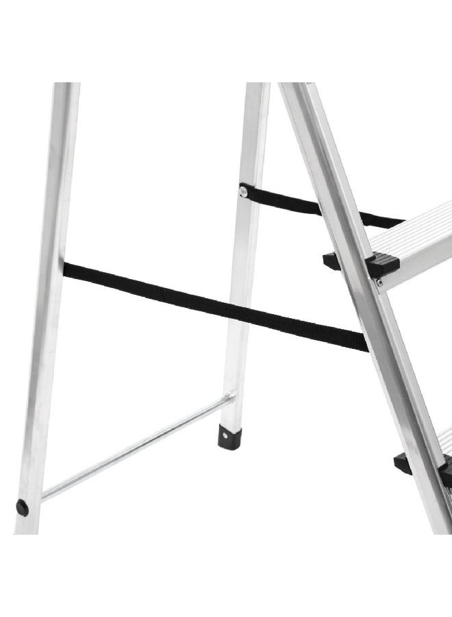 حامل ماكينة تحضير سلم مصنوع من الألمنيوم قابل للطي بخمس درجات باللونين الأبيض والأسود، 46.3 x 161 x 96 سم 164620 - Image 3