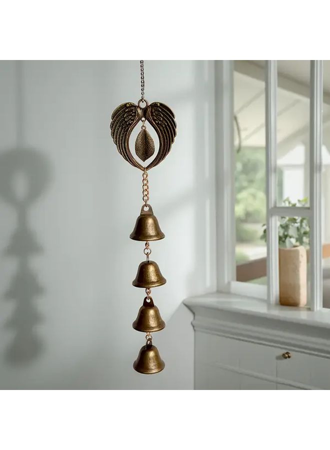 Copper Metal Bell Wind Chime With Iron Hanging Ornament And Chain For Indoor Home Wall Decoration And Outdoor Garden Courtyard Room Pendant - Image 5