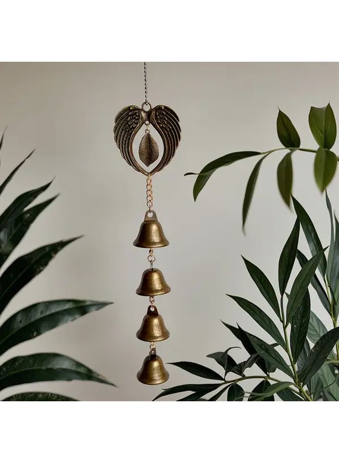 Copper Metal Bell Wind Chime With Iron Hanging Ornament And Chain For Indoor Home Wall Decoration And Outdoor Garden Courtyard Room Pendant - Image 3