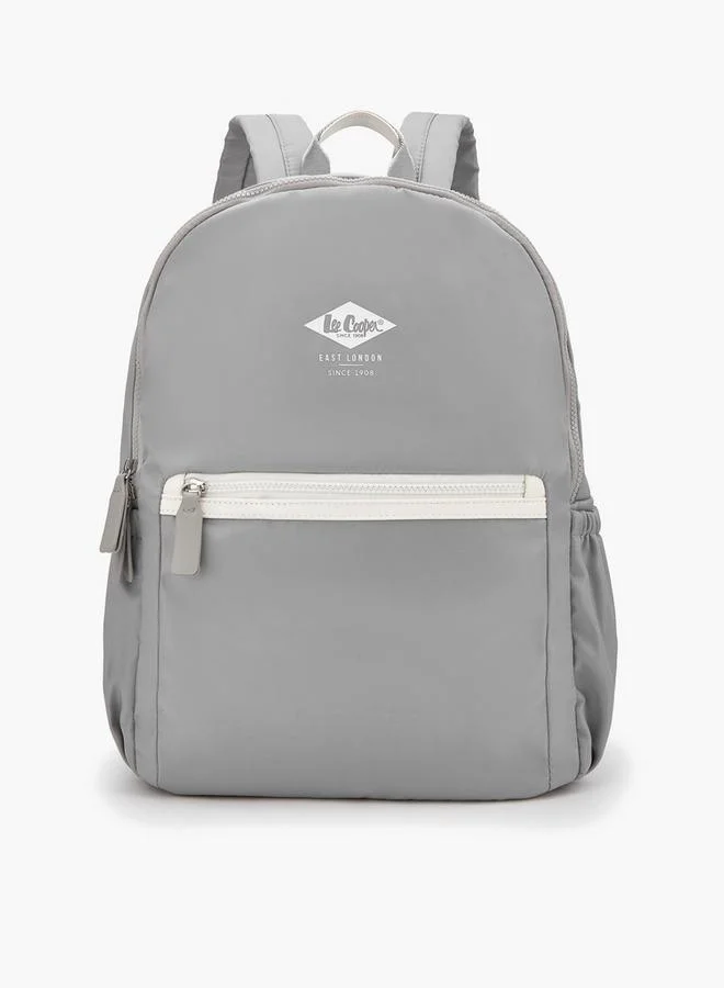 Logo Print Backpack With Padded Shoulder Straps