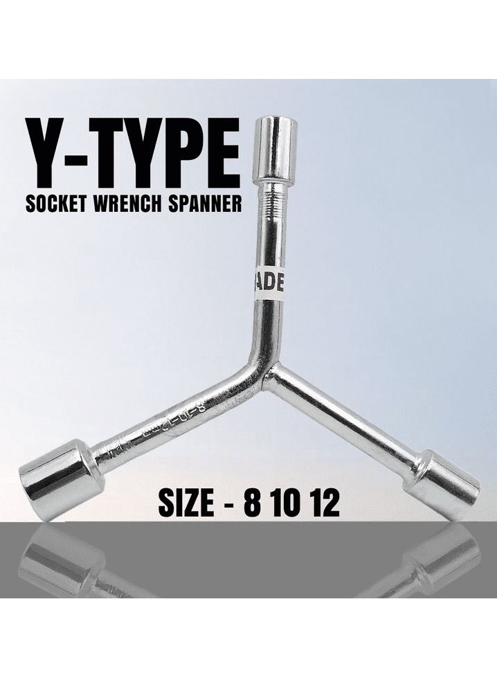 Y Type Socket Wrench Spanner Home Bike Car Maintenance Y Type Hexagonal Spanner Box Wrench Size: 8,10,12 - Image 1